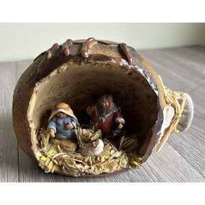 Manger Baby Jesus Nativity Scene In Bottle Diorama Christmas Resin?